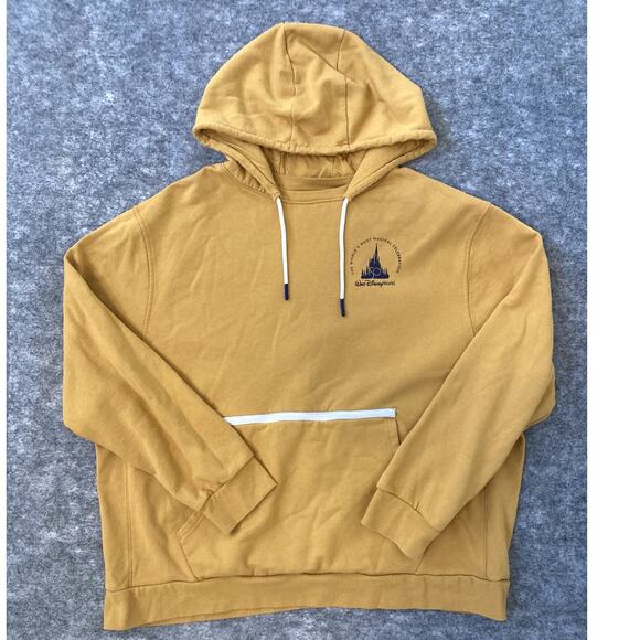 Walt Disney World 50th Anniversary Hoodie Mickey Mouse Pullover Mustard 3XL - Picture 3 of 10